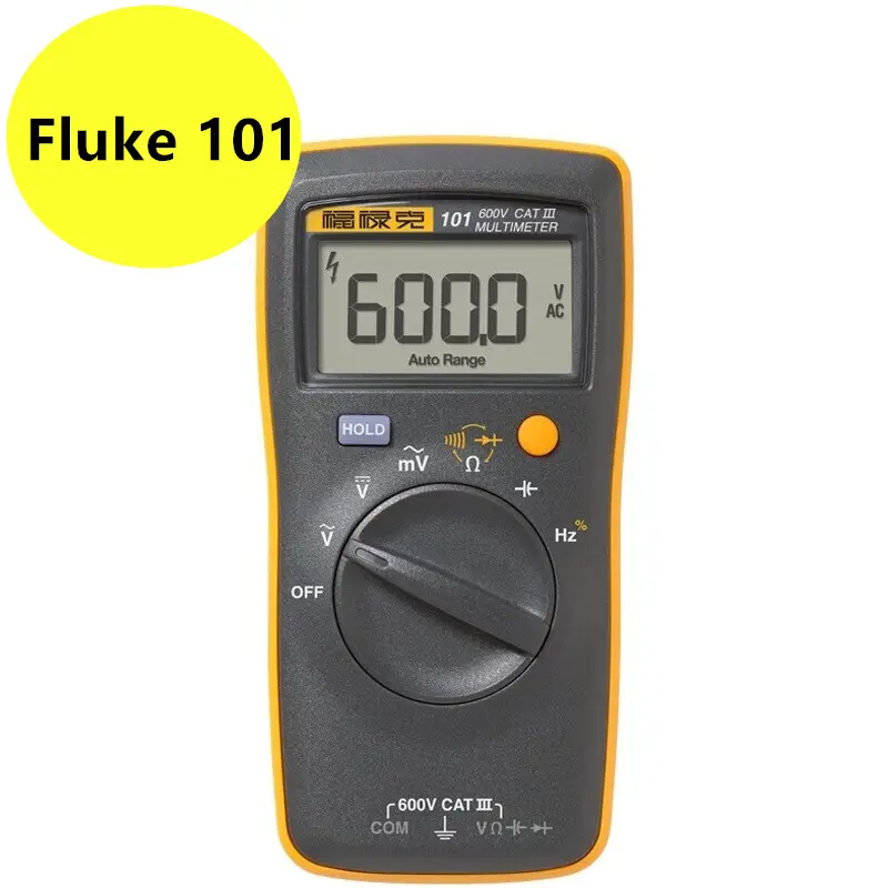fluke 101 มัลติมิเตอร์ AC DC 600 V ทดสอบมัลติมิเตอร์เฉพาะ fluke 101 มัลติมิเตอร์แบบดิจิตอลมืออาชีพ