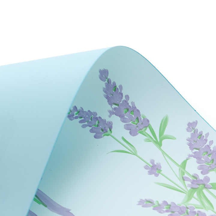 2025 New Lavender Waterproof Wrapping Paper Floral Bouquet Packaging Sheets with Anti-Tear Texture Moldable Design
