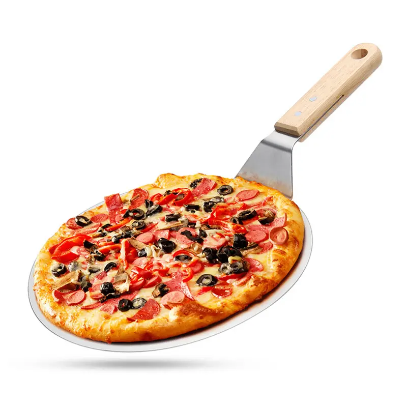 12 "accessori per Pizza in teglia per Pizza di alta qualità pala per Pizza in acciaio inossidabile con manico in legno