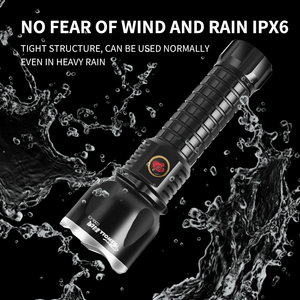 1700 lumen cao lumens 500m dài phạm vi Zoomable có thể sạc lại làm việc ánh sáng IP66 bên ánh sáng điện hiển thị tay <span class=keywords><strong>Torch</strong></span> Led đèn pin - Product Image 4