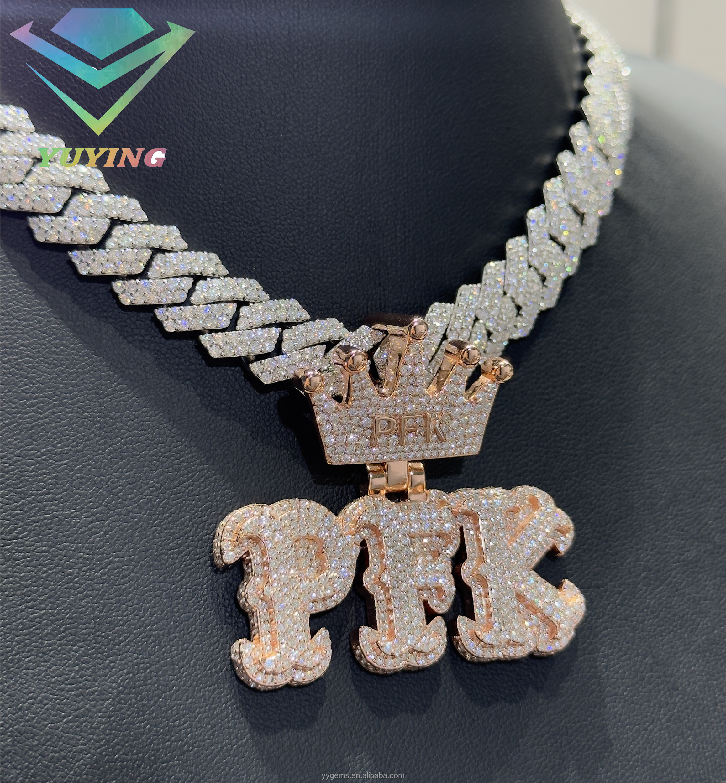 Pendentif lettres - Diamant de laboratoire