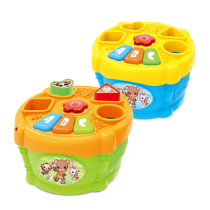 Pil işletmek geometri blok buncket oyuncak plastik bebek oyuncak durm işık ve ses ile - Product Image 1