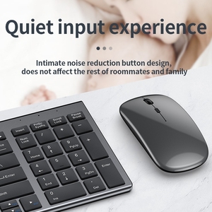 Shopify-Juego de teclado inalámbrico de tres modos, ratón de escritorio de Metal, teclado USB para tableta y PC - Product Image 6
