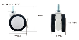 Roda kastor perenggang Stryker kualitas tinggi aman 3-fungsi kastor medis untuk tempat tidur rumah sakit untuk ruang tamu ruang makan dapur - Product Image 6