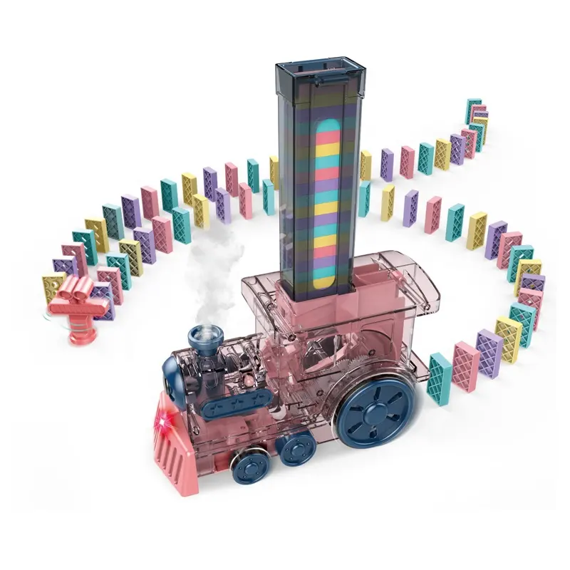 2022 Baru Terlaris Mainan Edukasi Anak Transparan Kereta Domino Semprot Kereta Listrik untuk Anak-anak