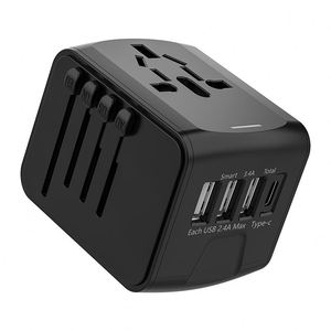 3 USB a 1 USB C portu ile uluslararası priz adaptörü abd ab İngiltere AUS QC3.0 için evrensel seyahat adaptörü 18W çıkış gücü - Product Image 2