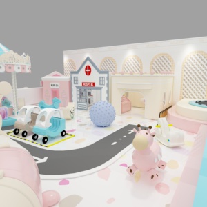עיצוב 3d חינם איכות ילדים מודרני תפקיד משחק בידור ציוד בידור שובב טירה מקורה לילדים