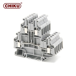 Precio de fábrica RUT Atornillado Bloque de terminales de resorte de riel DIN Propósito general Una entrada Bloque de terminales de dos salidas - Product Image 5