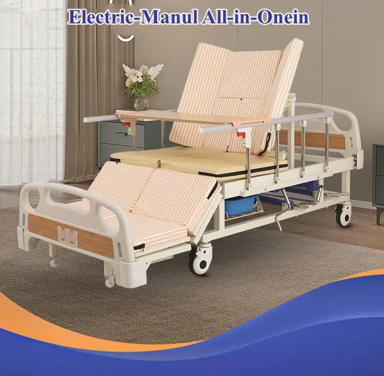 Multifunções Manual Paciente Medical Nursing Bed, Home Care Hospital Bed,Hospital clínica elétrica e cama de enfermagem preço baixo