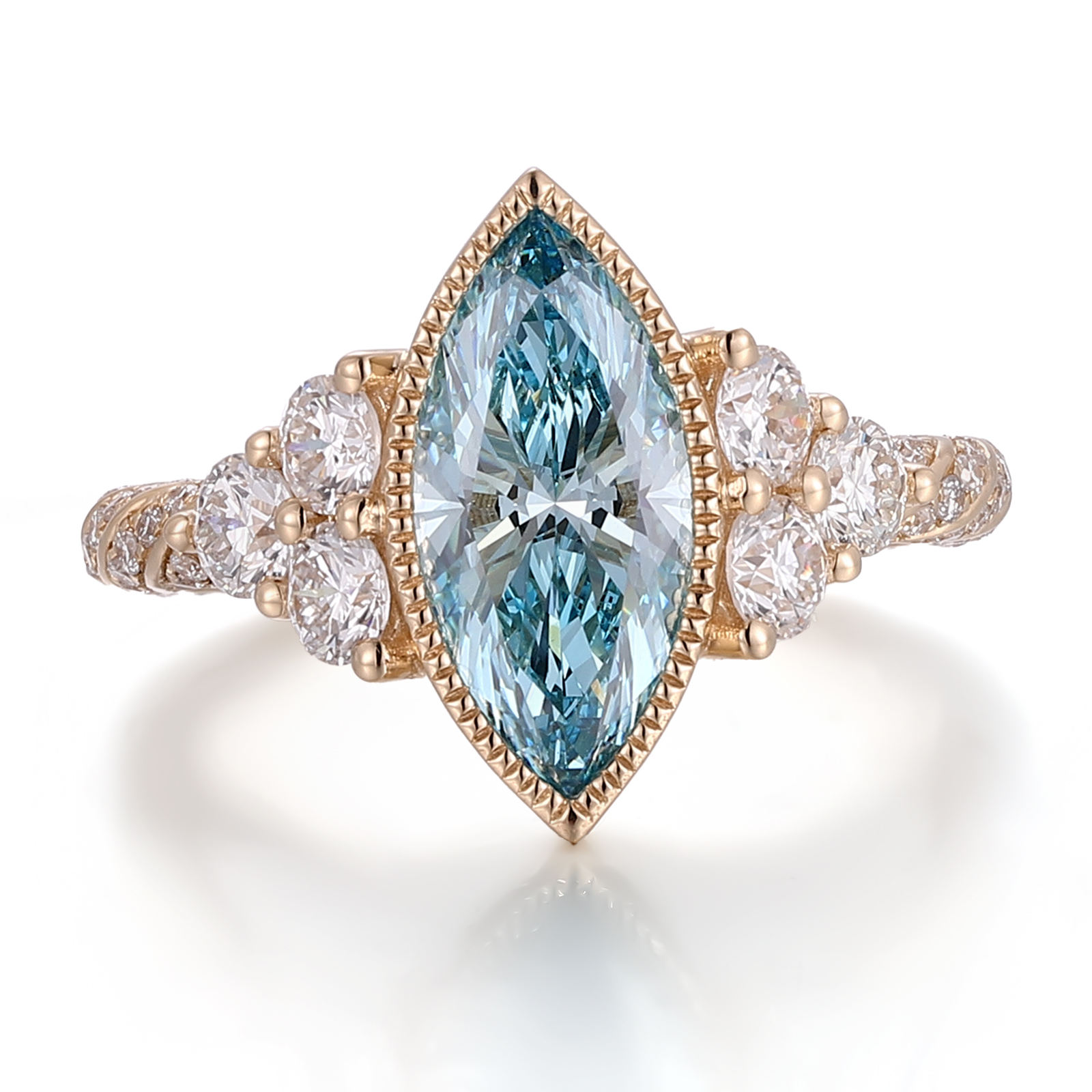 แหวนเพชรแล็บทอง 18K แท้