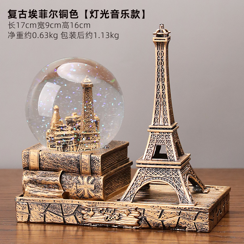 Retro Eiffel Bronze - Edición Luz y Música