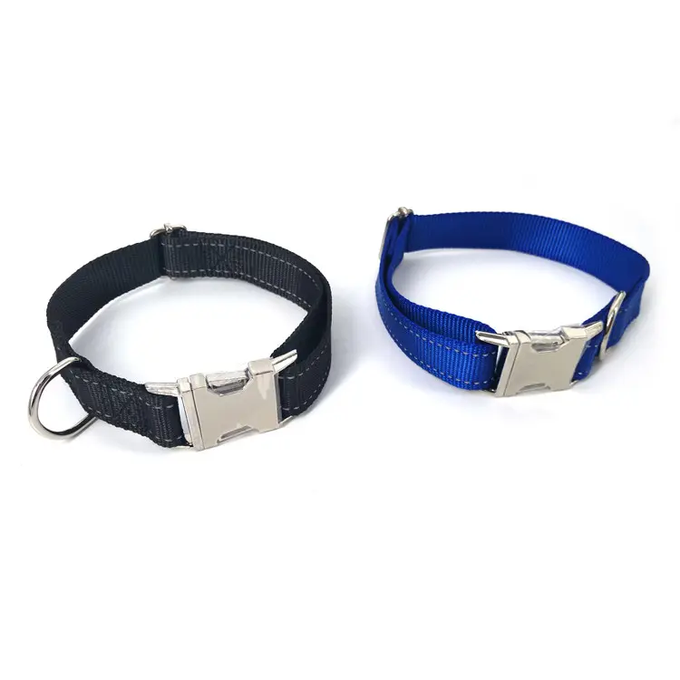 Manufacturer sale pet accessories metal buckle nylon reflective dog collar