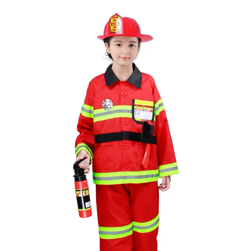 Ropa de actuación de bombero para niños, ropa de espectáculo de escenario de cosplay para guardería, experiencia profesional, traje de juego de rol