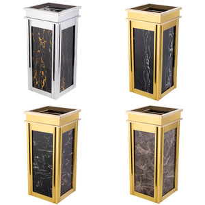 Metal çöp kutusu dikdörtgen kül tablası ile kare paslanmaz çelik çöp kovaları - Product Image 5