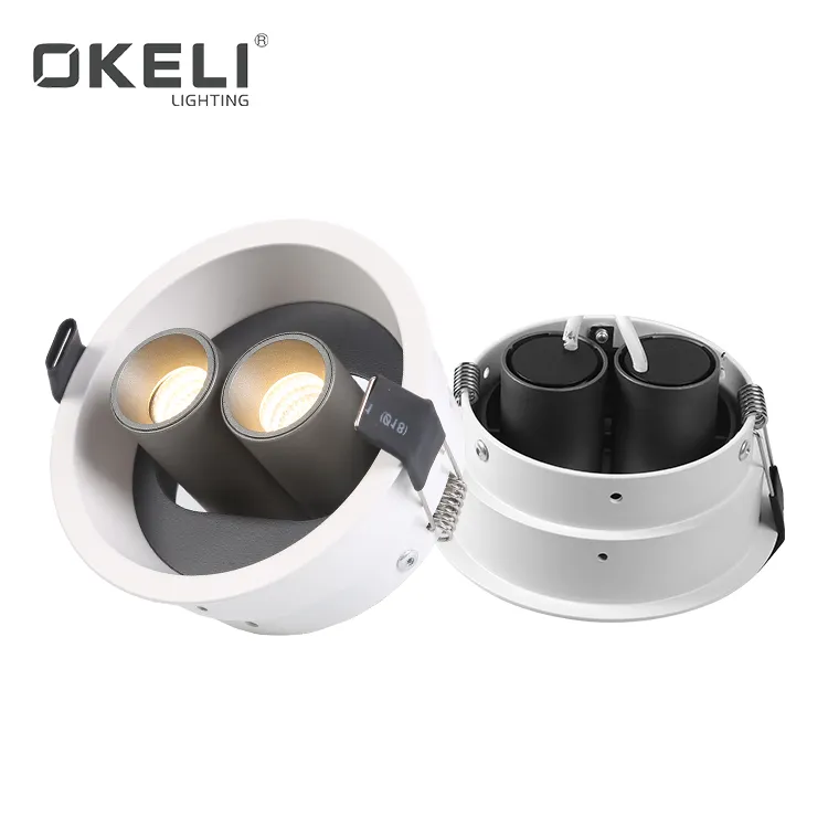 Okeli zhonghu lâmpada led de decoração, para casa, alumínio, ângulo ajustável, 7w/12w/2*7w/2*12w