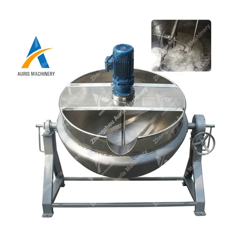 100 Liter Industrial Steam gas electric Jacketed Cooking Kettle Cooking Mixer Pot Jacket Kettle With Agitator