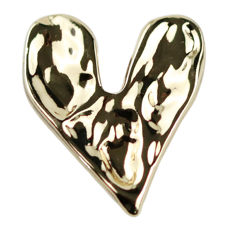6# Corazón martillado de oro rosa * 36L=23mm