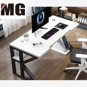 Mesa de estudio larga con almacenamiento de impresora, para pequeños espacios, mesa de estudio de madera diseñada - Product Image 4