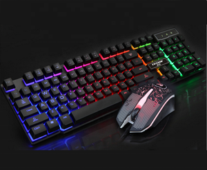 Combo de ratón ergonómico para juegos con interfaz USB con retroiluminación LED Conexión por cable Alfombrilla de ratón de cuero para ordenador PC - Product Image 4