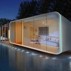 ドムスプレハブ高級モバイルアップルキャビンハウスライトスチールプレハブポータブル20Ft 40Ftオフィスポッド