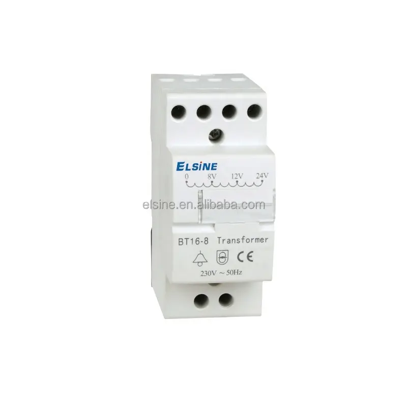 Transformador de timbre de puerta eléctrico de montaje en Riel DIN BT16-8 BT8(8V, 12V, 24V)