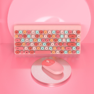 高品质84键圆形键帽机械无线键盘和鼠标组合 - Product Image 1