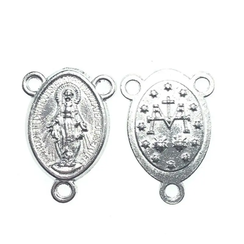 200 pz/lotto metallo santa maria del rosario centrotavola 14x21mm rosario centrotavola, pezzo centrale offerta speciale