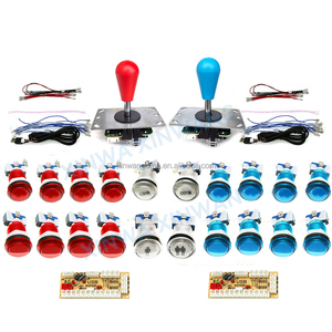 DIY 2-Player American Style <strong>Raspberry</strong> <strong>Pi</strong> <strong>Arcade</strong> Game Kit LED Push Buttons USB Encoder Cables Mame Jamma Pusher Machine - Product Image 1