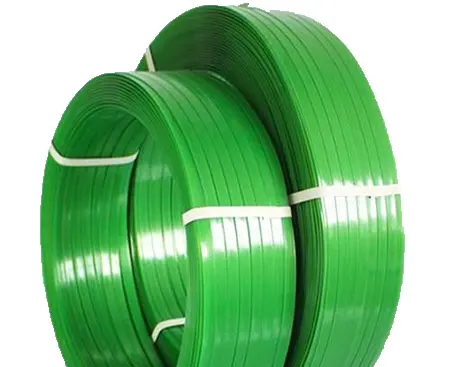 Correia de cinta PET para embalagem de papelão, cinta de plástico verde de alta qualidade, caixa de embalagem grátis, faixa de cinta em relevo para embalagem de máquina