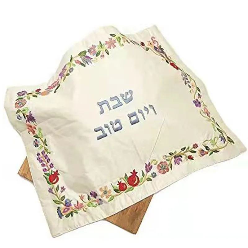 Challah capa de passover pesach bens, bordado jeia presente pão poliéster couro challah capa