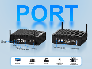 Mini PC industrial de nuevo diseño, 2. 0 8 * USB Dual COM, enchufe de la UE Sin ventilador, DDR4 RAM, sistema operativo Intel Linux Win, estilo novedoso