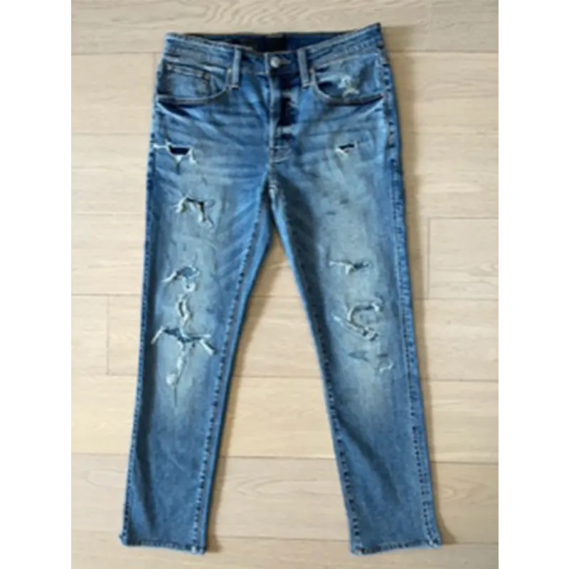 Jean skinny quatre saisons en coton, lavé et respirant, endommagé, multi-poches, personnalisé à prix d'usine