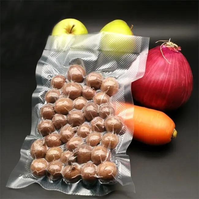 Custom printed storage frozen food Leakproof vacuum sealer bags Nylon PE meat Embossed Packaging plastic vacuum bags