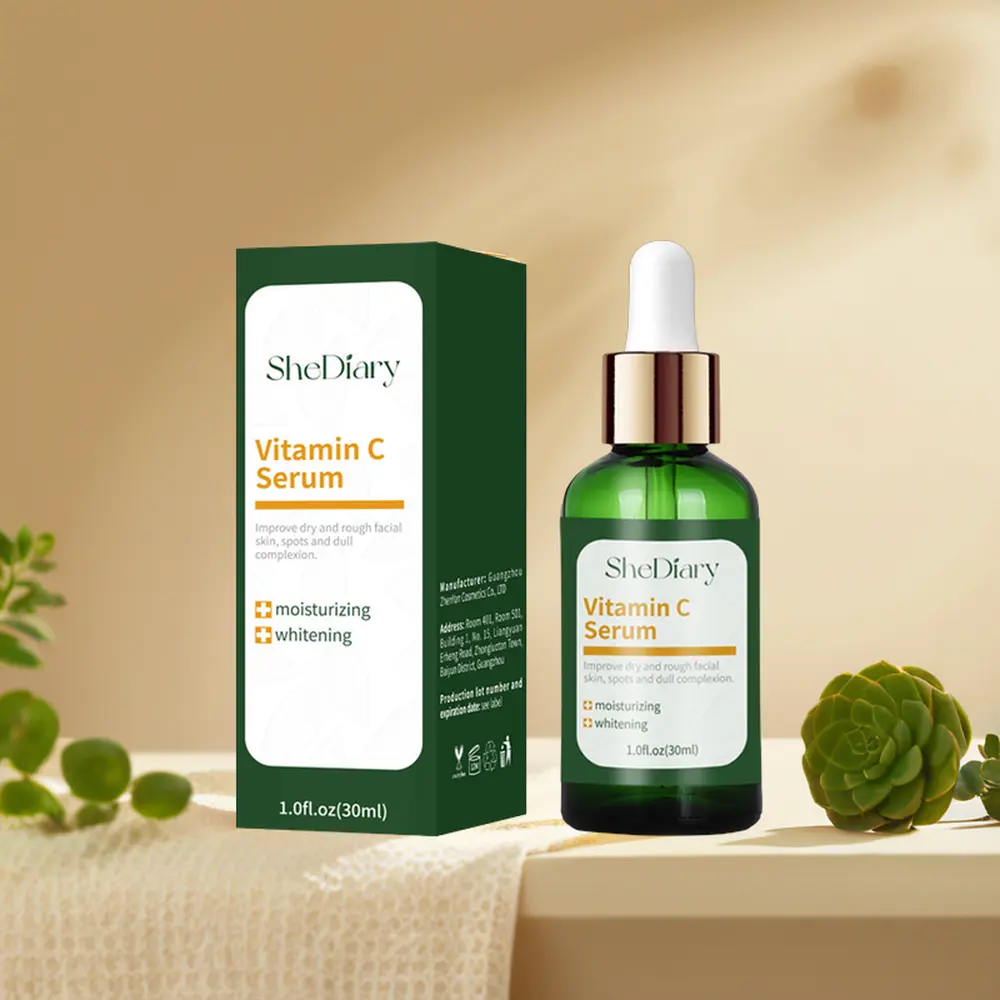 Großhandel SheDiary 30ml Vitamin C Aufhellen des Aufhellen des Anti-Aging-Serum mit Hyaluronsäure-Serum für das Gesicht