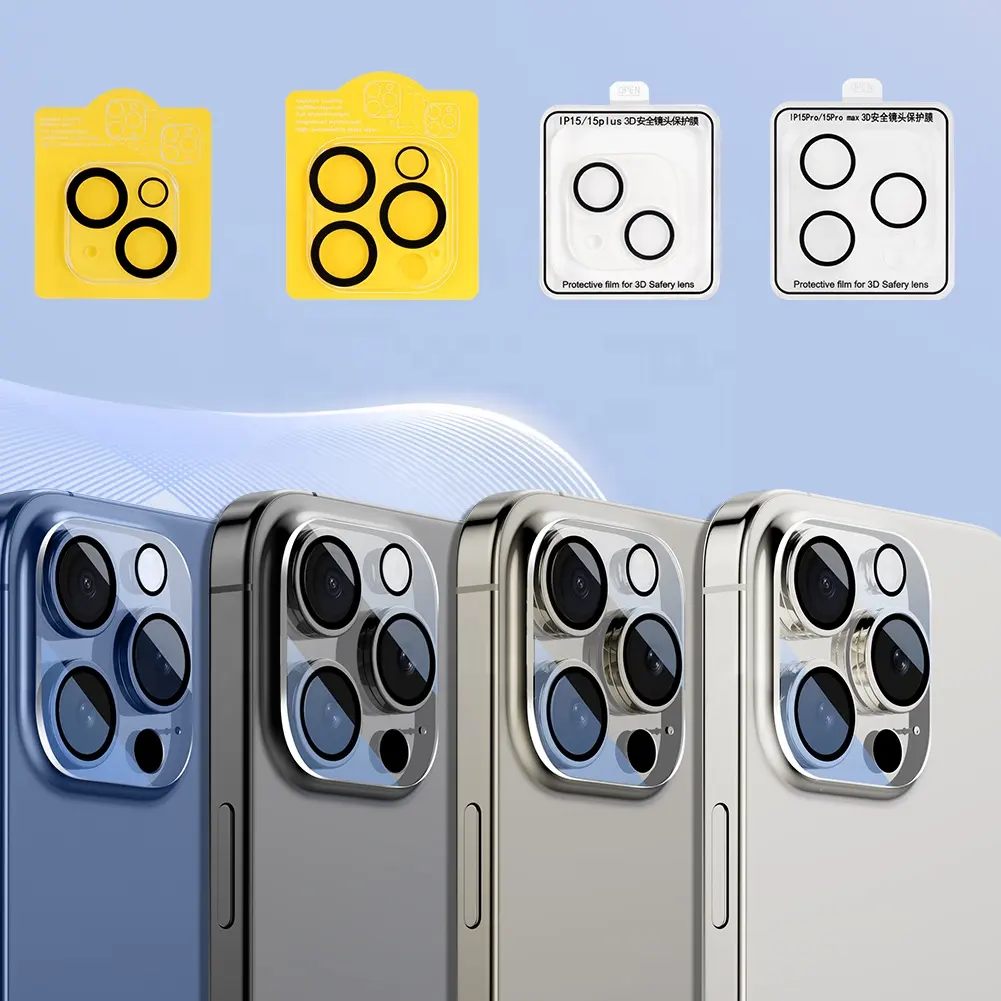 Protector de cámara de vidrio transparente HD oculto para iPhone 11 12 13 14 15 pro Max mini Plus 13pro 11pr 14mini x XS a 11 película de lente