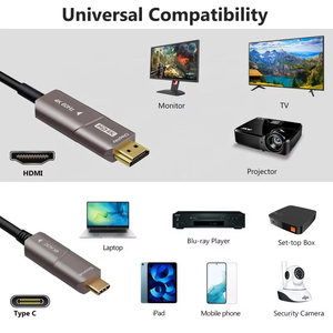 Cable de fibra óptica activo al por mayor 4K60Hz 4K 60Hz Video Audio USB3.1 USB C Tipo C Tipo-C a HDMI 2,0 Cable con carga USB - Product Image 6
