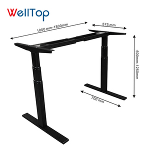 WELLTOP新品家具框架现代单电机白色站立书桌桌椅可调书桌坐金属办公桌