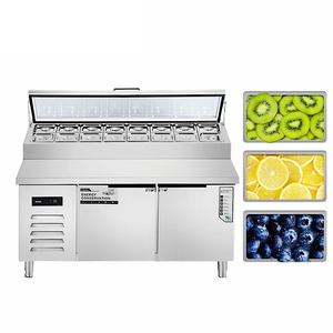 Refrigerated Pizza Sandwich Prep Salad bar Counter Refrigerator Work Table <strong>Under</strong> Counter Top Fridge <strong>Chiller</strong> - Product Image 1