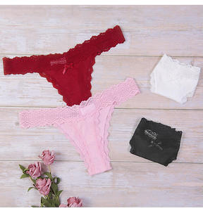 2024 encaje Rosa T-Back personalizado adolescente caliente mujeres encaje G String niñas entrepierna abierta tangas Sexy señoras bragas - Product Image 6