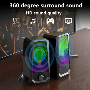 Producto de tendencia Altavoces de escritorio RGB Altavoces de computadora alimentados por USB para PC de escritorio o portátil con control de volumen Plug-N-Play - Product Image 2