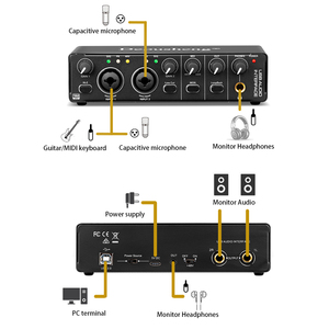 Depusheng MD22 New Arrival USB Professional Studio Sound Card <strong>Recording</strong> Audio Interface for Pc Recorder Computer Live Streaming - Product Image 4