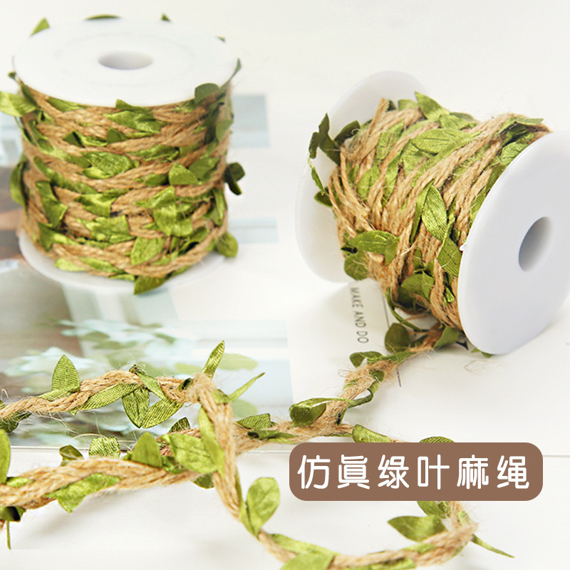 Cuerda de cáñamo de hoja verde (rollo de 5 metros)