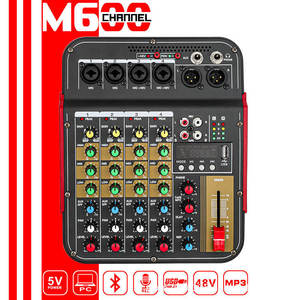 Gooermi M600 profesional de 4 vías analógico digital mini mezclador de reverberación portátil ordenador de casa mini mezclador DSP SISTEMA DE DJ