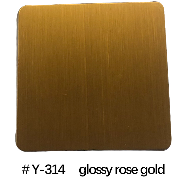 glossy rose gold