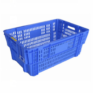 Plastic Turnover Box <strong>Nested</strong> <strong>and</strong> <strong>Stacked</strong> <strong>Crate</strong> Reusable Heavy Duty Mesh Type <strong>Crate</strong> for Fruit Vegetable Agriculture Industrial