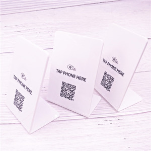 Tarjeta de escaneo táctil para ver la lista de menú, soporte de menú de alta calidad, NFC, QR