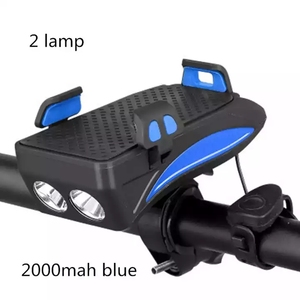 自転車電話ホルダーとライトホーンベル4in1多機能自転車ランプフロントライトハンドルバーマウント2000mahパワーバンク充電器 - Product Image 6