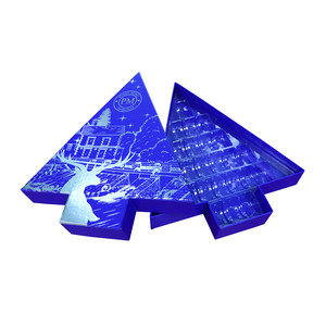 可回收的圣诞树形状纸盒带聚氯乙烯插件的巧克力盒 - Product Image 4