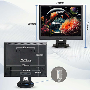 Montaje en pared Pantalla LCD de 15 pulgadas Resolución de 1024x768 Altavoces duales incorporados monitor HD CCTV para sistema de seguridad - Product Image 2