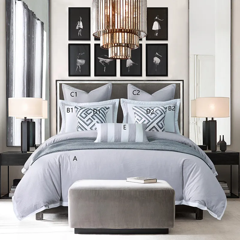 Amity. Hy Hotel Home Tweepersoonsbed Europa Familie Effen Kleur Bed Covers Queen Size Luxe Dekbed Beddengoed Set